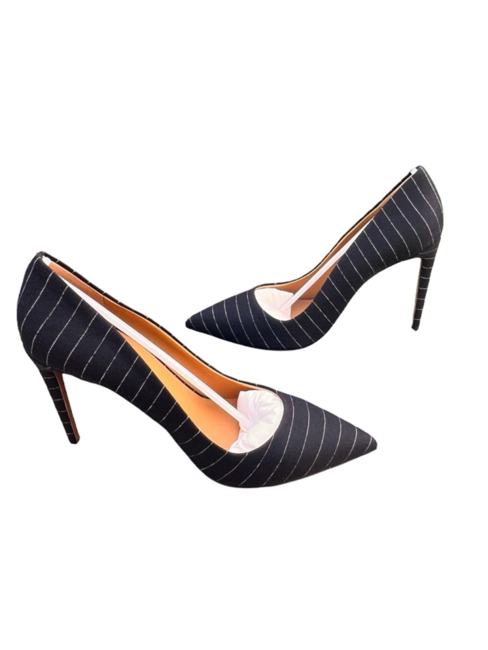 Ralph Lauren Collection Celia Pinstripe Wool Blend Pump EU 40.5 US 10.5 Italy - Picture 5 of 11